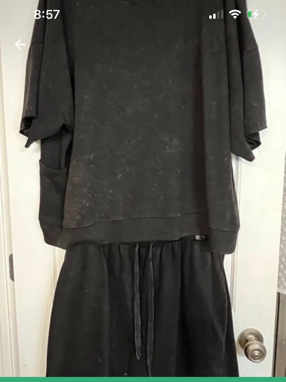 Everyday Black Knit Skirt Set with Drawstring Waist